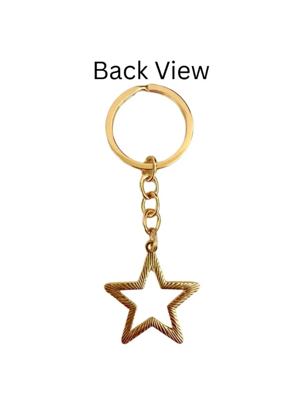 Gold Tone Rhinestone Star Keychain Celestial Charm Performer Gift